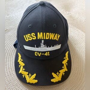 USS Midway CV-41 Navy U.S. Navy  Black Snapback Cap